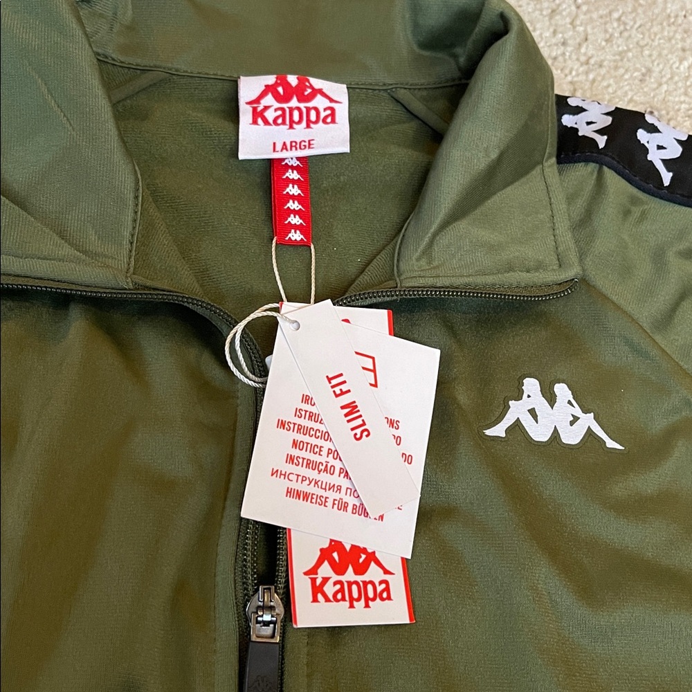 VINTAGE TRACK KAPPA ARMY GREEN JACKET ZIP UP - Picture 2 of 6
